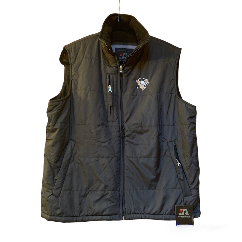 🆕  PITTSBURGH PENGUINS Black Embroidered Vest